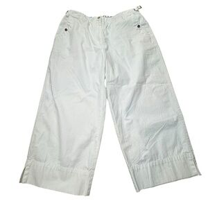 Vintage Ralph Lauren Polo White Cotton Wide Leg Crop Pants   SZ 10 Classic F175